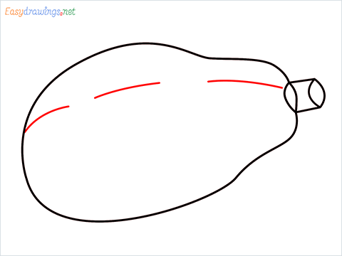 How To Draw A Easy Papaya Step (5)