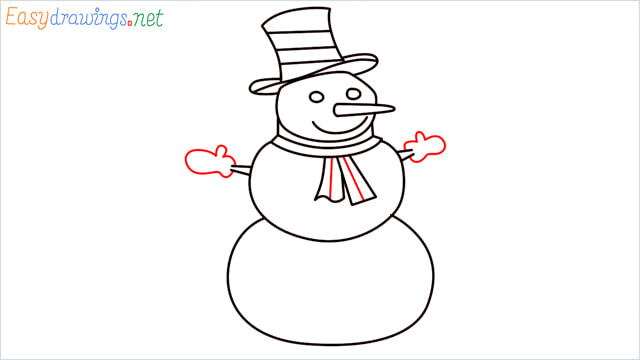 How To Draw A Easy Snowman Step (10)