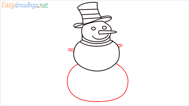 How To Draw A Easy Snowman Step (8)