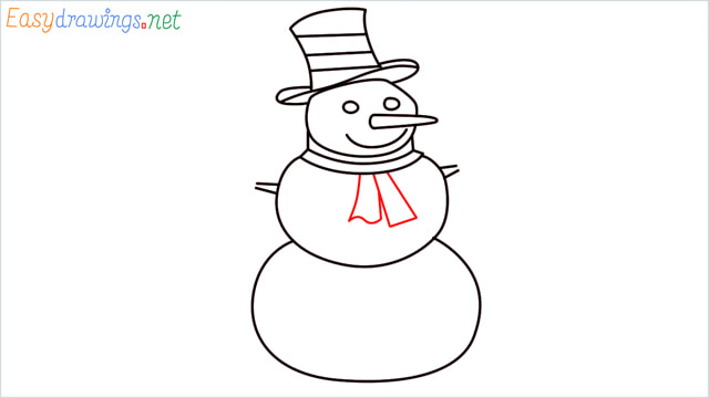 How To Draw A Easy Snowman Step (9)