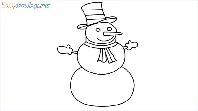 How To Draw A Easy Snowman Step by Step for Beginners