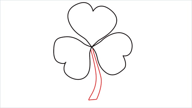 How to draw a shamrock step (4)