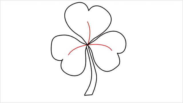 How to draw a shamrock step (5)