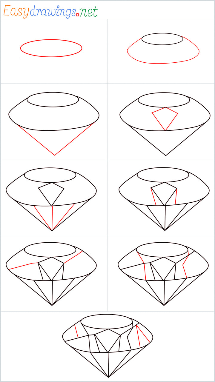 all outline for Diamond drawing example