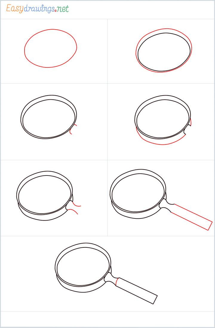 all outline for magnifying glass drawing example