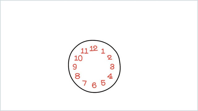how to draw a clock step (2)