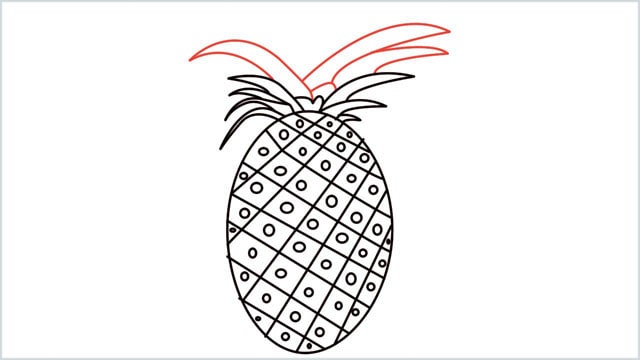 how to draw a pineapple step (7)