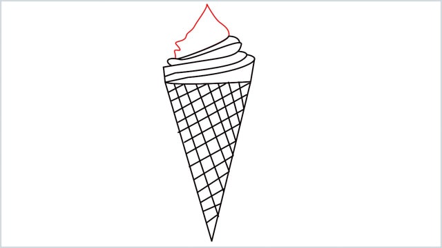 how to draw ice cream step (7)