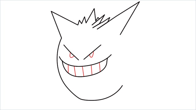 How to draw a Gengar step (5)