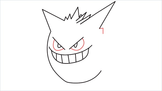 How to draw a Gengar step (6)