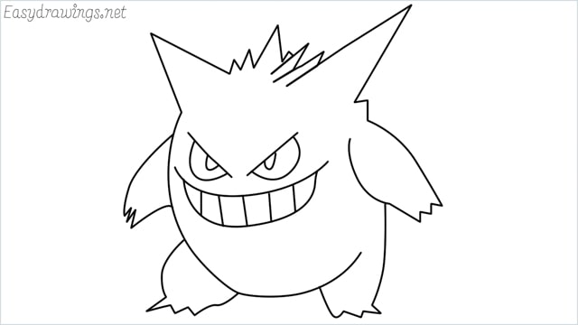 How to draw a Gengar step by step