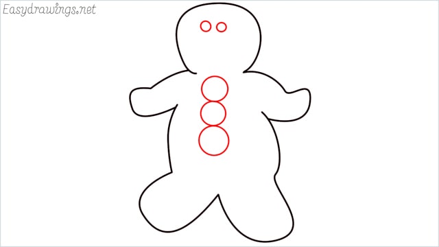 How to draw a Gingerbread Man step (5)