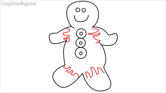 How to draw a Gingerbread Man step (7)