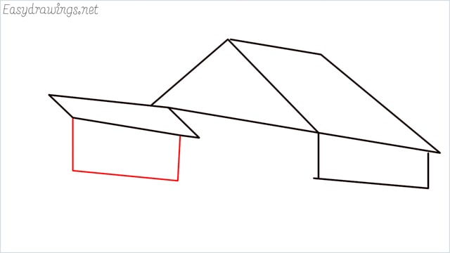 How to draw a Guest house step (6)