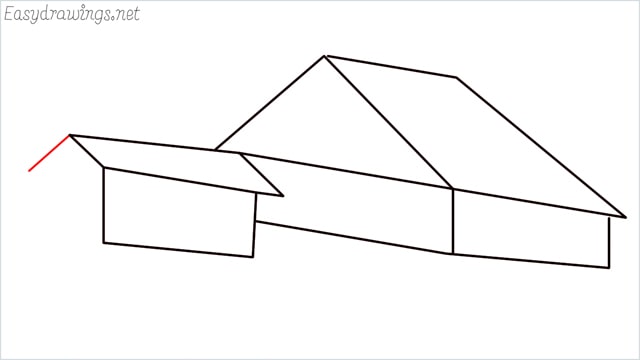 How to draw a Guest house step (8)