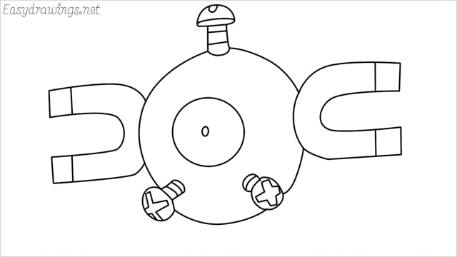 How to draw a Magnemite step by step