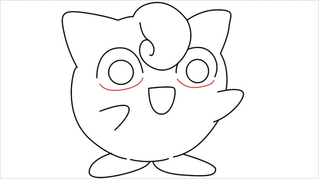 How to draw a cute pokemon Jigglypuff step (10)