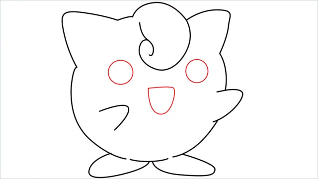 How to draw a cute pokemon Jigglypuff step (8)