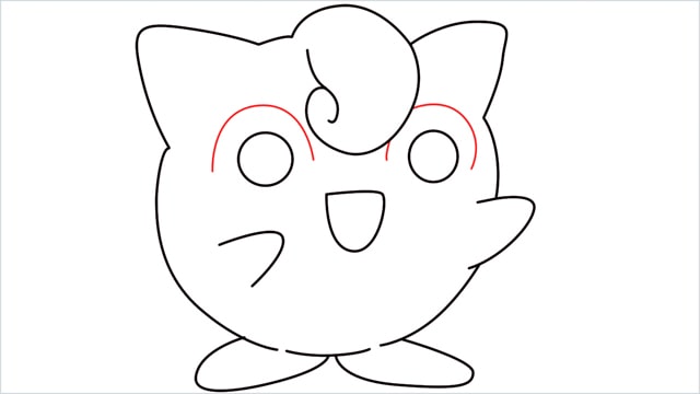 How to draw a cute pokemon Jigglypuff step (9)
