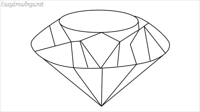 How to draw a diamond step by step