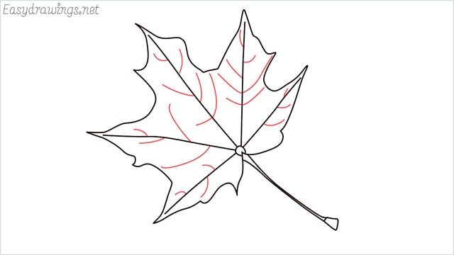 How to draw a fall leaf step (6)