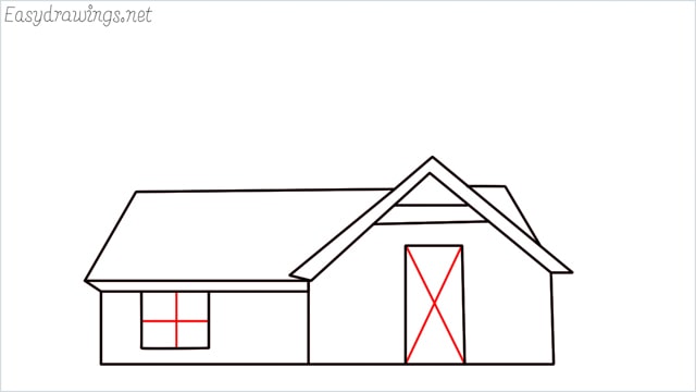 How to draw a farmhouse step (10)