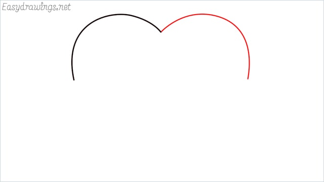 How to draw a heart shape step (2)
