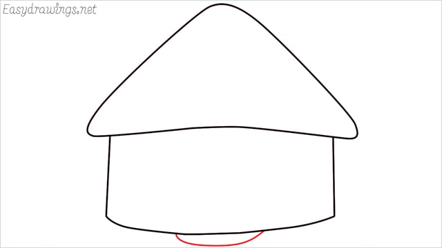 How to draw a hut step (4)