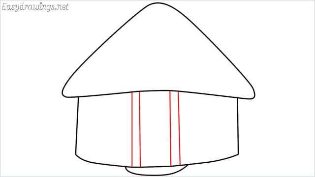 How to draw a hut step (5)