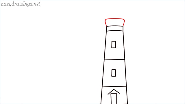 How to draw a lighthouse step (4)
