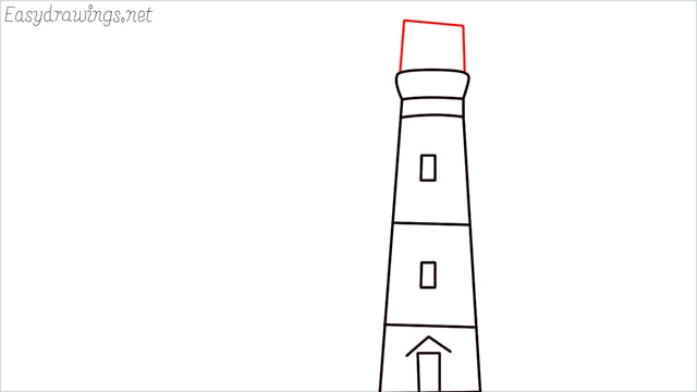 How to draw a lighthouse step (5)