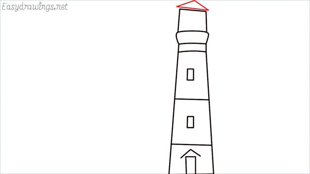 How to draw a lighthouse step (6)