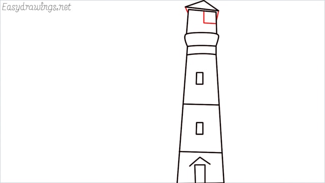How to draw a lighthouse step (7)