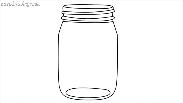How to draw a mason jar step by step