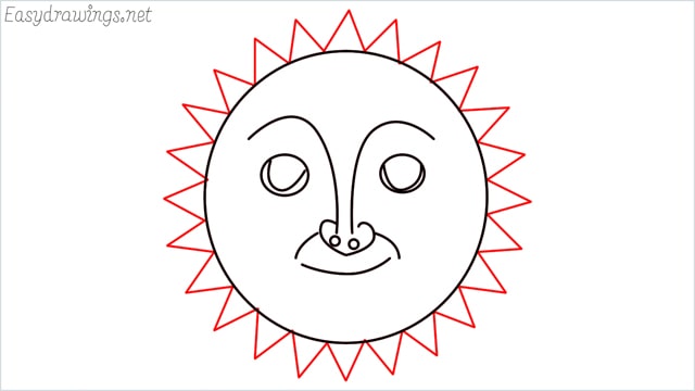 How to draw a sun step (8)