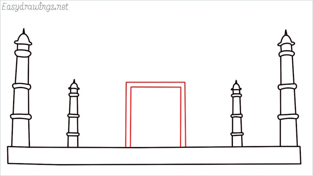 How to draw a taj mahal step (5)