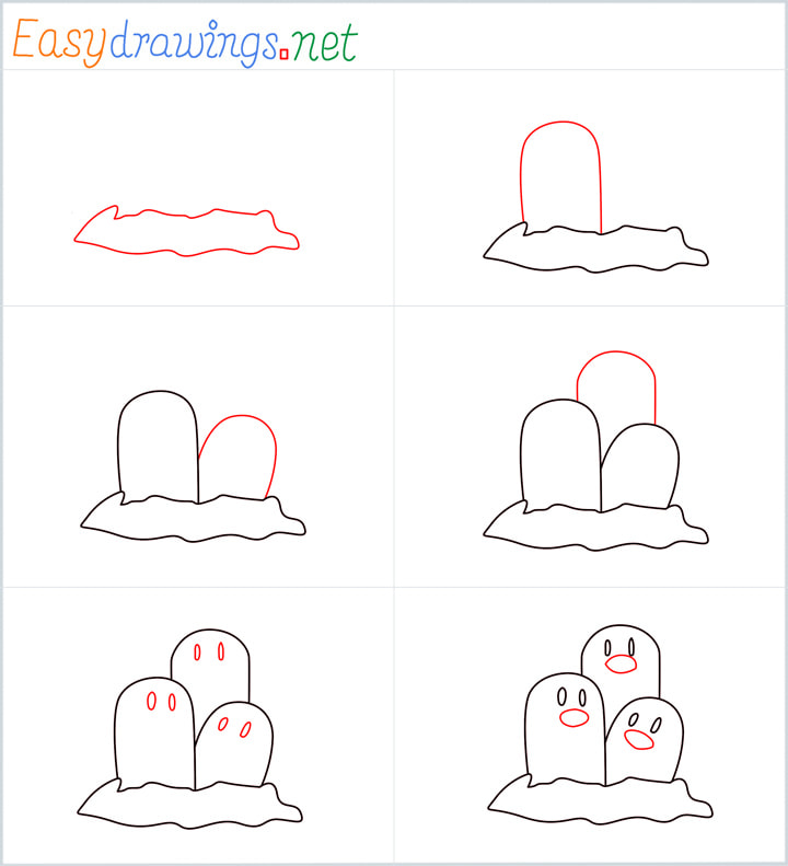 all outline for Dugtrio drawing example
