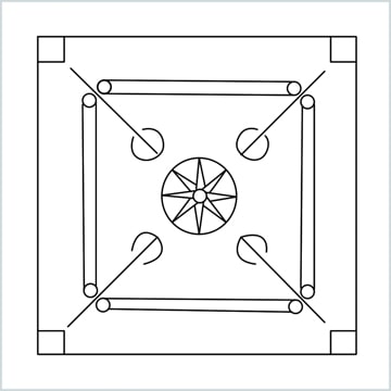 How To Draw Carrom Board Step by Step - [10 Easy Phase] & [Video]