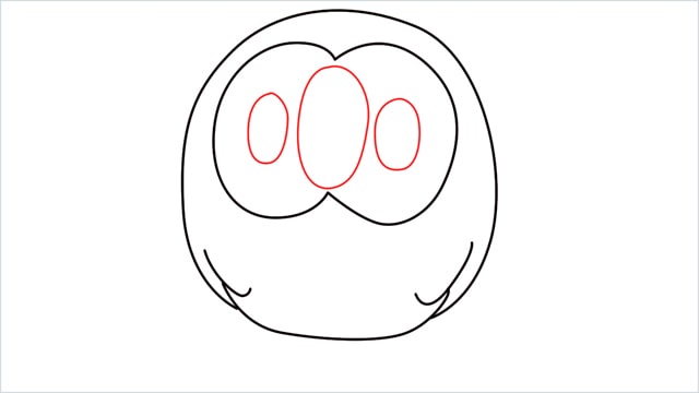 how to draw Rowlet step (5)