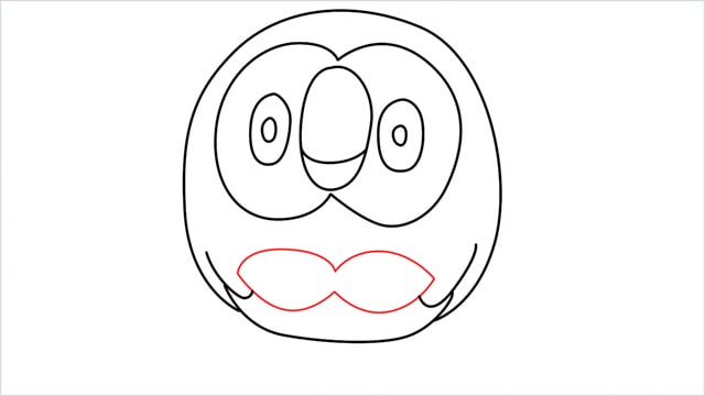 how to draw Rowlet step (7)