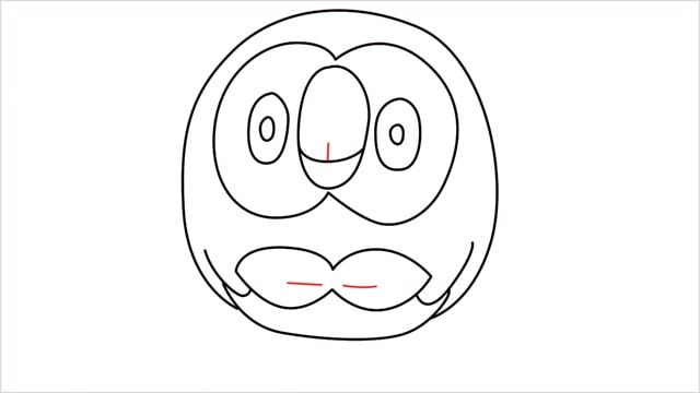 how to draw Rowlet step (8)