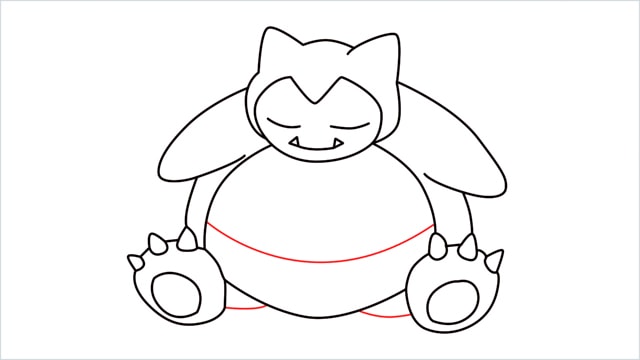 how to draw Snorlax step (10)