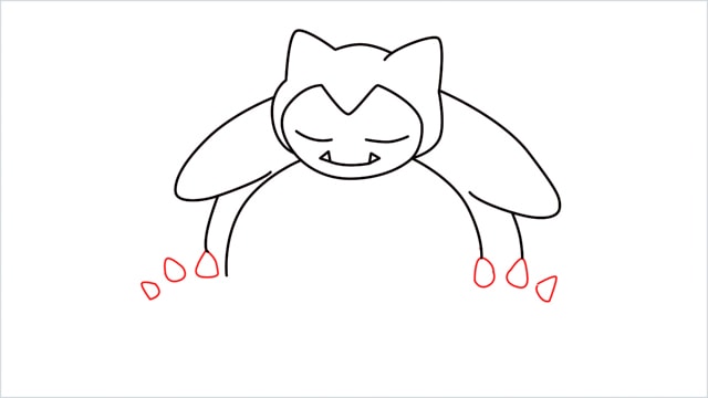 how to draw Snorlax step (7)
