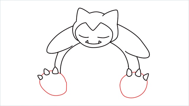 how to draw Snorlax step (8)