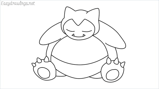 how to draw Snorlax step by step