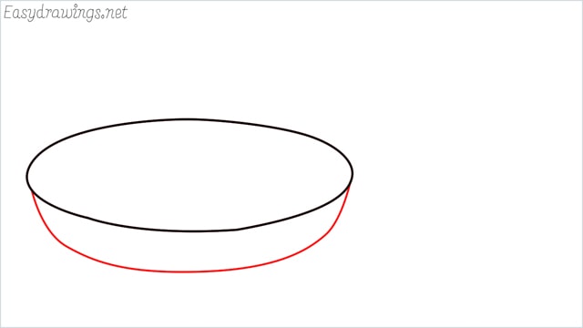 how to draw a Frying pan step (2)
