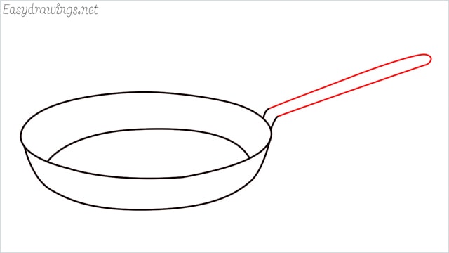 how to draw a Frying pan step (5)