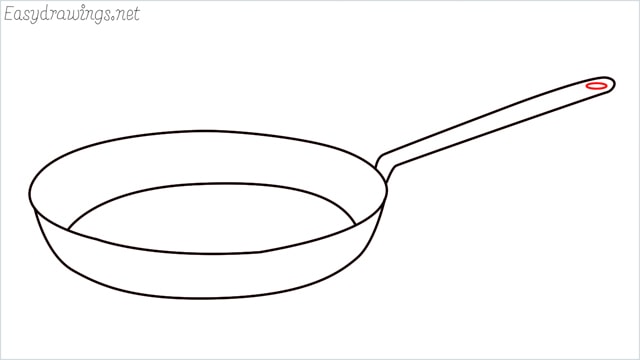 how to draw a Frying pan step (6)