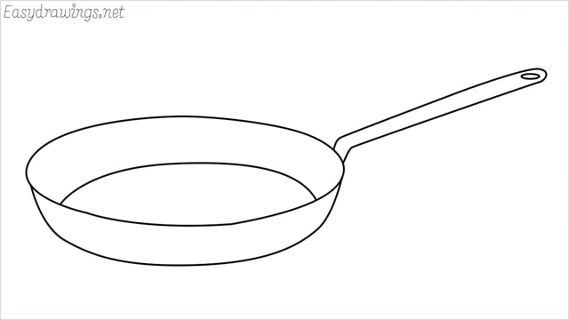 how to draw a Frying pan step by step