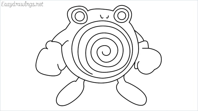 how to draw a Poliwhirl step by step